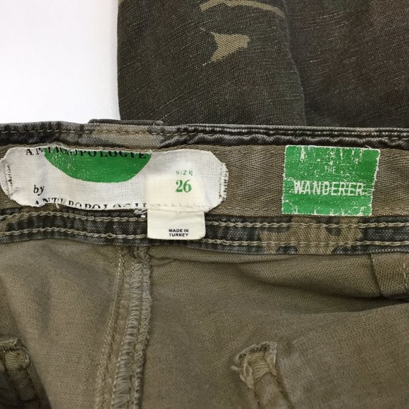 ANTROPOLOGIE Linen Blend Multi Color Camo Print THE WANDERER Utility Pant Jeans - Picture 2 of 9